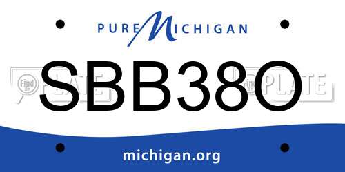 SBB38O Michigan License Plate