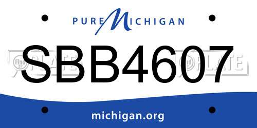 SBB4607 Michigan License Plate