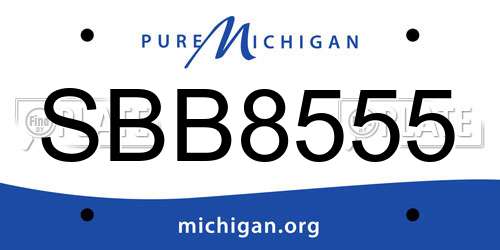 SBB8555 Michigan License Plate