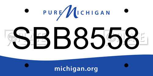 SBB8558 Michigan License Plate