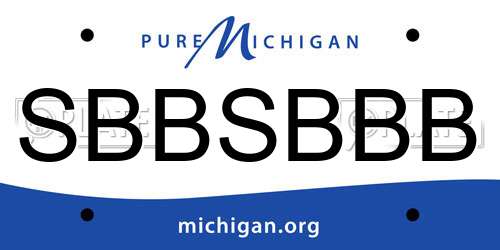 SBBSBBB Michigan License Plate