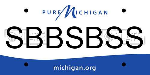 SBBSBSS Michigan License Plate