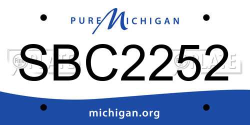 SBC2252 Michigan License Plate