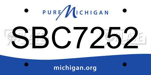 SBC7252 Michigan License Plate