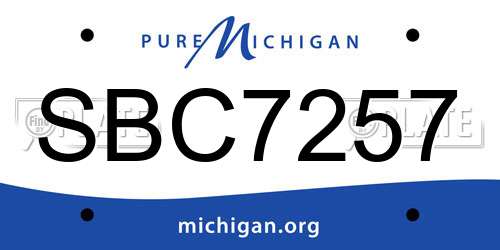 SBC7257 Michigan License Plate