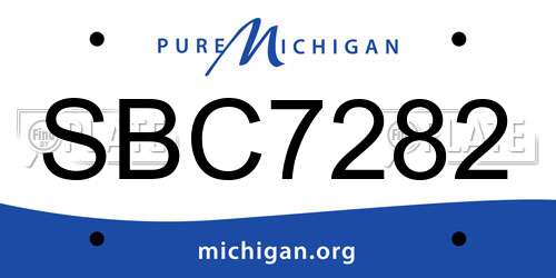 SBC7282 Michigan License Plate