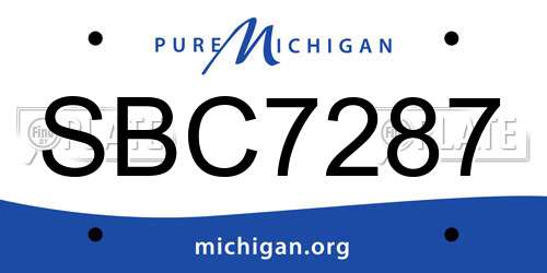 SBC7287 Michigan License Plate