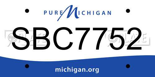 SBC7752 Michigan License Plate