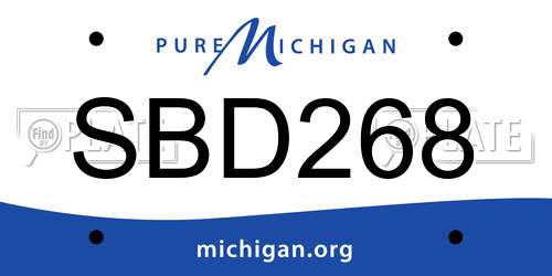 SBD268 Michigan License Plate