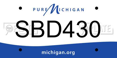 SBD430 Michigan License Plate