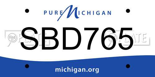 SBD765 Michigan License Plate