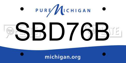 SBD76B Michigan License Plate