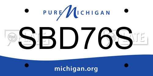 SBD76S Michigan License Plate