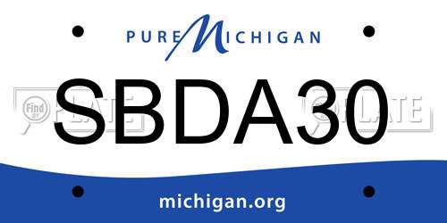SBDA30 Michigan License Plate