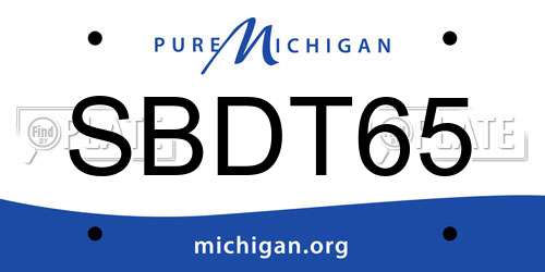 SBDT65 Michigan License Plate