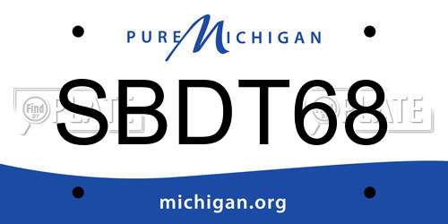 SBDT68 Michigan License Plate