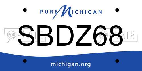 SBDZ68 Michigan License Plate