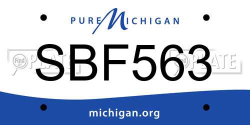 SBF563 Michigan License Plate
