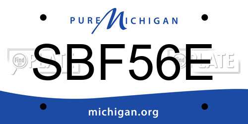 SBF56E Michigan License Plate