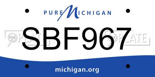 SBF967 Michigan License Plate