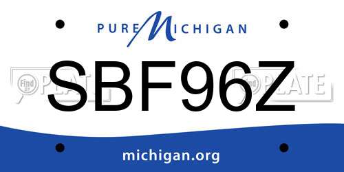 SBF96Z Michigan License Plate