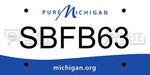 SBFB63 Michigan License Plate