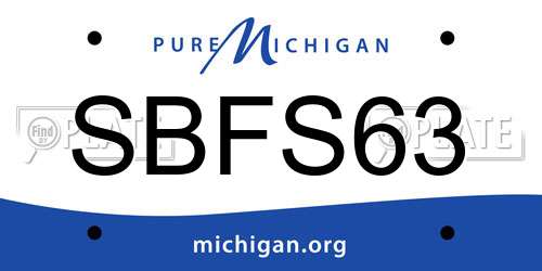 SBFS63 Michigan License Plate