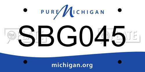 SBG045 Michigan License Plate