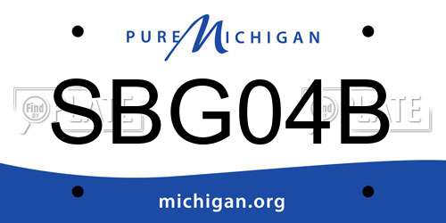 SBG04B Michigan License Plate