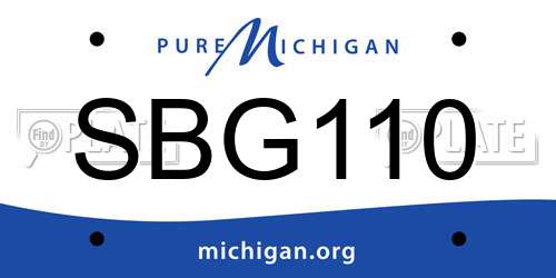 SBG110 Michigan License Plate