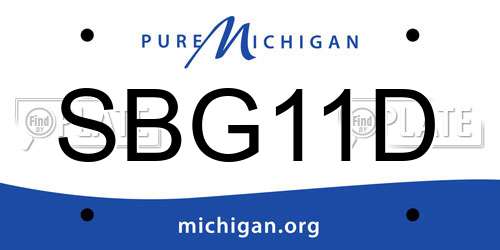 SBG11D Michigan License Plate