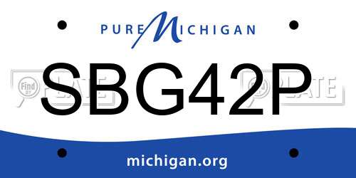 SBG42P Michigan License Plate