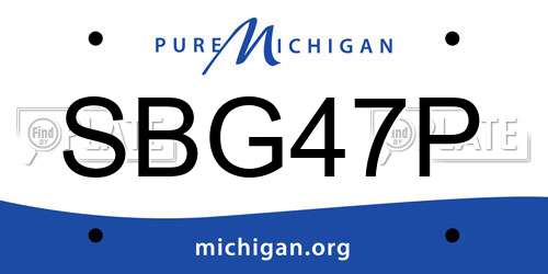 SBG47P Michigan License Plate