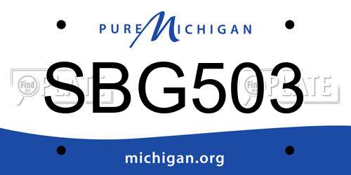 SBG503 Michigan License Plate
