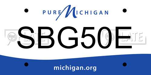SBG50E Michigan License Plate