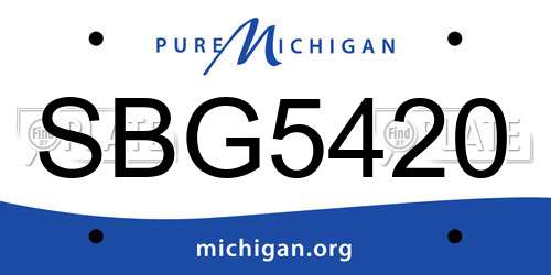SBG5420 Michigan License Plate