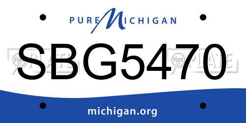 SBG5470 Michigan License Plate