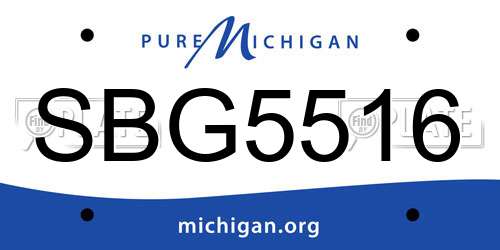 SBG5516 Michigan License Plate