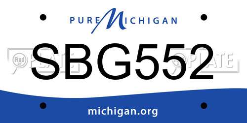 SBG552 Michigan License Plate
