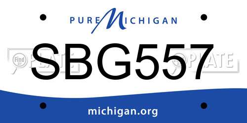 SBG557 Michigan License Plate