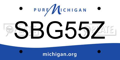 SBG55Z Michigan License Plate
