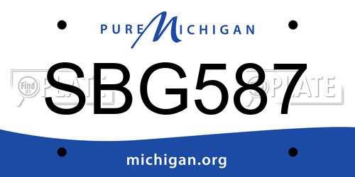 SBG587 Michigan License Plate