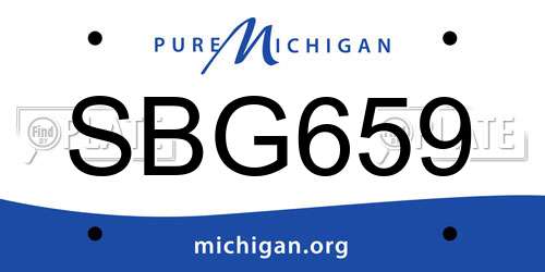 SBG659 Michigan License Plate