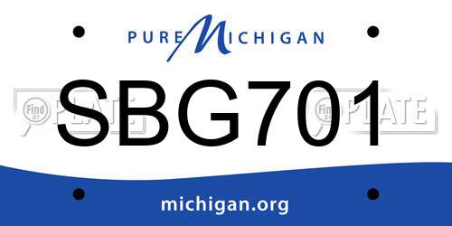 SBG701 Michigan License Plate