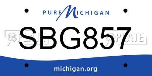 SBG857 Michigan License Plate
