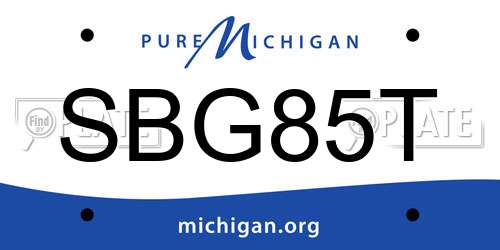 SBG85T Michigan License Plate