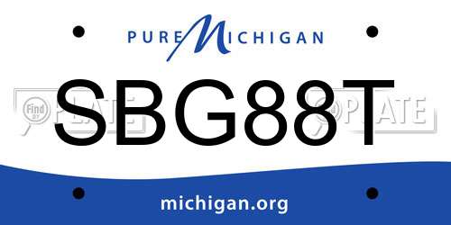 SBG88T Michigan License Plate