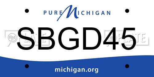 SBGD45 Michigan License Plate
