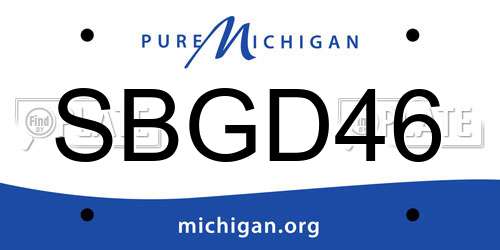 SBGD46 Michigan License Plate