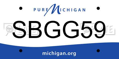 SBGG59 Michigan License Plate